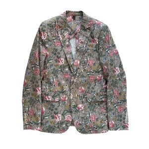 Gianni Feraud 100% Linen Floral Blazer Statement Italian Sports Jacket Size 36